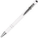 Ручка шариковая, Star Soft Touch Shiny Silver Requis, белая для нанесения логотипа