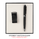 Коробка подарочная, размер 16*14*2 см, Solution Superior Linen, черная, бежевый ложемент под индивидуальную вырубку для нанесения логотипа