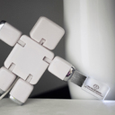Флеш накопитель USB 2.0 Кристалл, металл/стекло, прозрачный/серебристый, подсветка белым,16 GB для нанесения логотипа