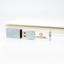 Флеш накопитель USB 2.0 Кристалл, металл/стекло, прозрачный/серебристый, подсветка белым,16 GB для нанесения логотипа