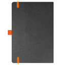 Блокнот Flexy Forest Urban Soft leather  А5, недатированный, с резинкой и петлей для ручки, в гибкой обложке, черно-оранжевый для нанесения логотипа