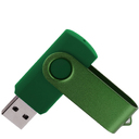 Флеш накопитель USB 2.0 Twister 16GB, пластик Софт Тач/металл, зеленый/зеленый для нанесения логотипа