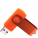Флеш накопитель USB 2.0 Twister 16GB, пластик Софт Тач/металл, оранжевый/оранжевый для нанесения логотипа