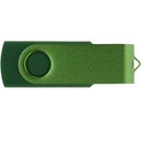 Флеш накопитель USB 2.0 Twister 32GB, пластик Софт Тач/металл, зеленый/зеленый для нанесения логотипа