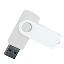 Флеш накопитель Twister 64GB, пластик Софт Тач/металл, белый/белый для нанесения логотипа