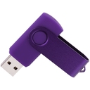 Флеш накопитель USB 2.0 Twister 64GB, пластик Софт Тач/металл, фиолетовый/фиолетовый для нанесения логотипа