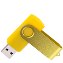 Флеш накопитель USB 2.0 Twister 64GB, пластик Софт Тач/металл, желтый/желтый для нанесения логотипа