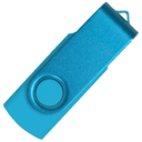 Флеш накопитель USB 2.0 Twister Assembly 16GB, пластик Софт Тач/металл, голубой/голубой для нанесения логотипа