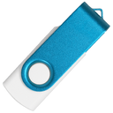 Флеш накопитель USB 2.0 Twister Сolor Mix 16GB, пластик Софт Тач/металл, белый/голубой для нанесения логотипа