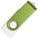 Флеш накопитель USB 2.0 Twister Сolor Mix 16GB, пластик Софт Тач/металл, белый/светло-зеленый для нанесения логотипа