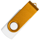 Флеш накопитель USB 2.0 Twister Сolor Mix 16GB, пластик Софт Тач/металл, белый/золотистый для нанесения логотипа