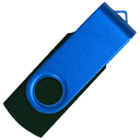 Флеш накопитель USB 2.0 Twister Сolor Mix 16GB, пластик Софт Тач/металл, черный/синий для нанесения логотипа