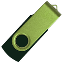 Флеш накопитель USB 2.0 Twister Сolor Mix 16GB, пластик Софт Тач/металл, черный/светло-зеленый для нанесения логотипа