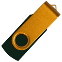 Флеш накопитель USB 2.0 Twister Сolor Mix 16GB, пластик Софт Тач/металл, черный/золотистый для нанесения логотипа