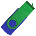 Флеш накопитель USB 2.0 Twister Сolor Mix 16GB, пластик Софт Тач/металл, синий/зеленый для нанесения логотипа