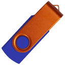 Флеш накопитель USB 2.0 Twister Сolor Mix 16GB, пластик Софт Тач/металл, синий/оранжевый для нанесения логотипа