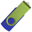 Флеш накопитель USB 2.0 Twister Сolor Mix 16GB, пластик Софт Тач/металл, синий/светло-зеленый для нанесения логотипа