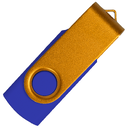 Флеш накопитель USB 2.0 Twister Сolor Mix 16GB, пластик Софт Тач/металл, синий/золотистый для нанесения логотипа
