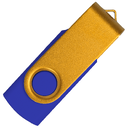 Флеш накопитель USB 2.0 Twister Сolor Mix 16GB, пластик Софт Тач/металл, синий/желтый для нанесения логотипа