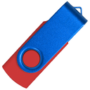 Флеш накопитель USB 2.0 Twister Сolor Mix 16GB, пластик Софт Тач/металл, красный/синий для нанесения логотипа