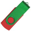 Флеш накопитель USB 2.0 Twister Сolor Mix 16GB, пластик Софт Тач/металл, красный/зеленый для нанесения логотипа