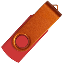 Флеш накопитель USB 2.0 Twister Сolor Mix 16GB, пластик Софт Тач/металл, красный/оранжевый для нанесения логотипа