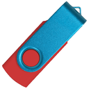 Флеш накопитель USB 2.0 Twister Сolor Mix 16GB, пластик Софт Тач/металл, красный/голубой для нанесения логотипа