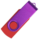 Флеш накопитель USB 2.0 Twister Сolor Mix 16GB, пластик Софт Тач/металл, красный/фиолетовый для нанесения логотипа