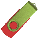 Флеш накопитель USB 2.0 Twister Сolor Mix 16GB, пластик Софт Тач/металл, красный/светло-зеленый для нанесения логотипа