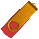 Флеш накопитель USB 2.0 Twister Сolor Mix 16GB, пластик Софт Тач/металл, красный/золотистый для нанесения логотипа