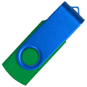 Флеш накопитель USB 2.0 Twister Сolor Mix 16GB, пластик Софт Тач/металл, зеленый/синий для нанесения логотипа