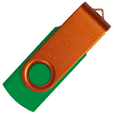 Флеш накопитель USB 2.0 Twister Сolor Mix 16GB, пластик Софт Тач/металл, зеленый/оранжевый для нанесения логотипа