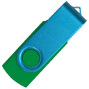 Флеш накопитель USB 2.0 Twister Сolor Mix 16GB, пластик Софт Тач/металл, зеленый/голубой для нанесения логотипа