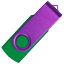 Флеш накопитель USB 2.0 Twister Сolor Mix 16GB, пластик Софт Тач/металл, зеленый/фиолетовый для нанесения логотипа