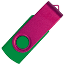 Флеш накопитель USB 2.0 Twister Сolor Mix 16GB, пластик Софт Тач/металл, зеленый/розовый для нанесения логотипа