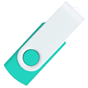 Флеш накопитель USB 2.0 Twister Сolor Mix 16GB, пластик Софт Тач/металл, бирюзовый/белый для нанесения логотипа