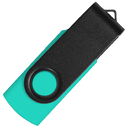 Флеш накопитель USB 2.0 Twister Сolor Mix 16GB, пластик Софт Тач/металл, бирюзовый/черный для нанесения логотипа