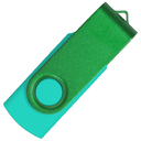 Флеш накопитель USB 2.0 Twister Сolor Mix 16GB, пластик Софт Тач/металл, бирюзовый/зеленый для нанесения логотипа