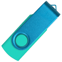 Флеш накопитель USB 2.0 Twister Сolor Mix 16GB, пластик Софт Тач/металл, бирюзовый/голубой для нанесения логотипа