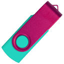 Флеш накопитель USB 2.0 Twister Сolor Mix 16GB, пластик Софт Тач/металл, бирюзовый/розовый для нанесения логотипа
