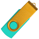 Флеш накопитель USB 2.0 Twister Сolor Mix 16GB, пластик Софт Тач/металл, бирюзовый/желтый для нанесения логотипа