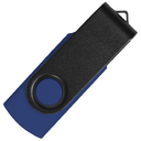 Флеш накопитель USB 2.0 Twister Сolor Mix 16GB, пластик Софт Тач/металл, темно-синий/черный для нанесения логотипа