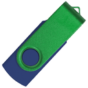 Флеш накопитель USB 2.0 Twister Сolor Mix 16GB, пластик Софт Тач/металл, темно-синий/зеленый для нанесения логотипа