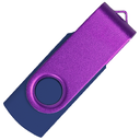 Флеш накопитель USB 2.0 Twister Сolor Mix 16GB, пластик Софт Тач/металл, темно-синий/фиолетовый для нанесения логотипа