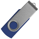 Флеш накопитель USB 2.0 Twister Сolor Mix 16GB, пластик Софт Тач/металл, темно-синий/серебристый для нанесения логотипа