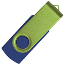 Флеш накопитель USB 2.0 Twister Сolor Mix 16GB, пластик Софт Тач/металл, темно-синий/светло-зеленый для нанесения логотипа