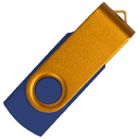 Флеш накопитель USB 2.0 Twister Сolor Mix 16GB, пластик Софт Тач/металл, темно-синий/золотистый для нанесения логотипа