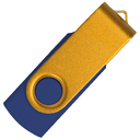 Флеш накопитель USB 2.0 Twister Сolor Mix 16GB, пластик Софт Тач/металл, темно-синий/желтый для нанесения логотипа