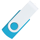 Флеш накопитель USB 2.0 Twister Сolor Mix 16GB, пластик Софт Тач/металл, голубой/белый для нанесения логотипа