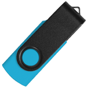 Флеш накопитель USB 2.0 Twister Сolor Mix 16GB, пластик Софт Тач/металл, голубой/черный для нанесения логотипа